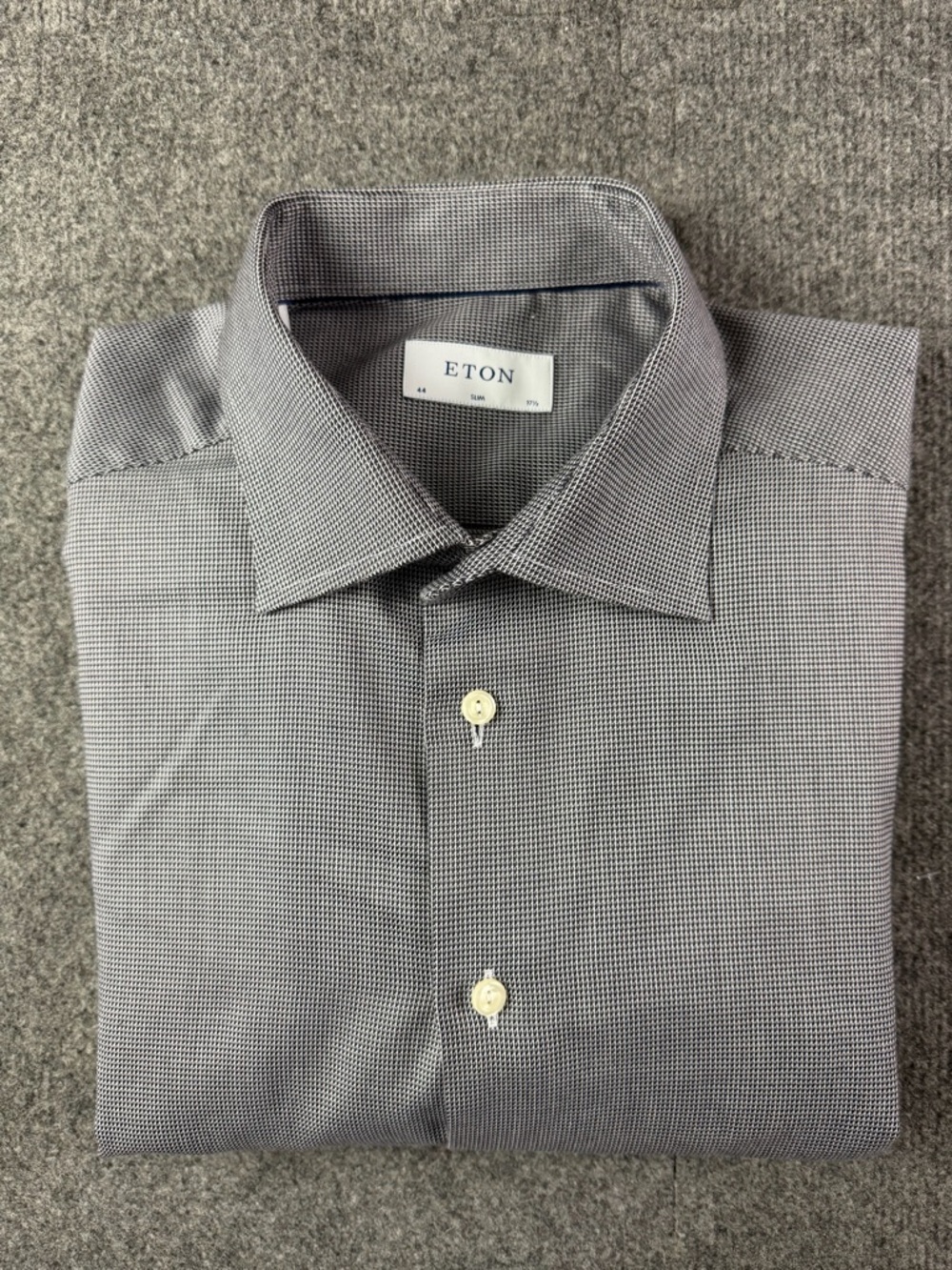 ETON Slim Mens Long Sleeve Dress Shirt Size 44-17.5 Gray